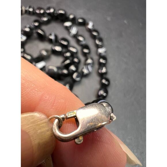 NEW Botswana agate 44 inch necklace with sterling silver clasp - Picture 8 of 12